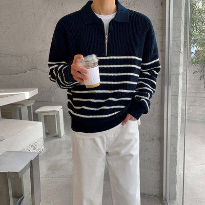 SØLV gestreifter Strickpullover 044