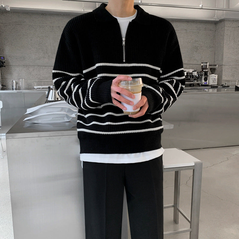 SØLV gestreifter Strickpullover 044